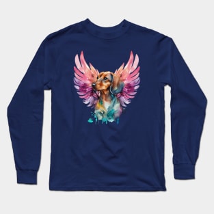 Watercolor Dachshund Angel 1 Long Sleeve T-Shirt